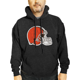 Cleveland Browns NFL Adult Unisex Modern Throwback Ultra Soft Fleece Hooded Sweatshirt - Black
