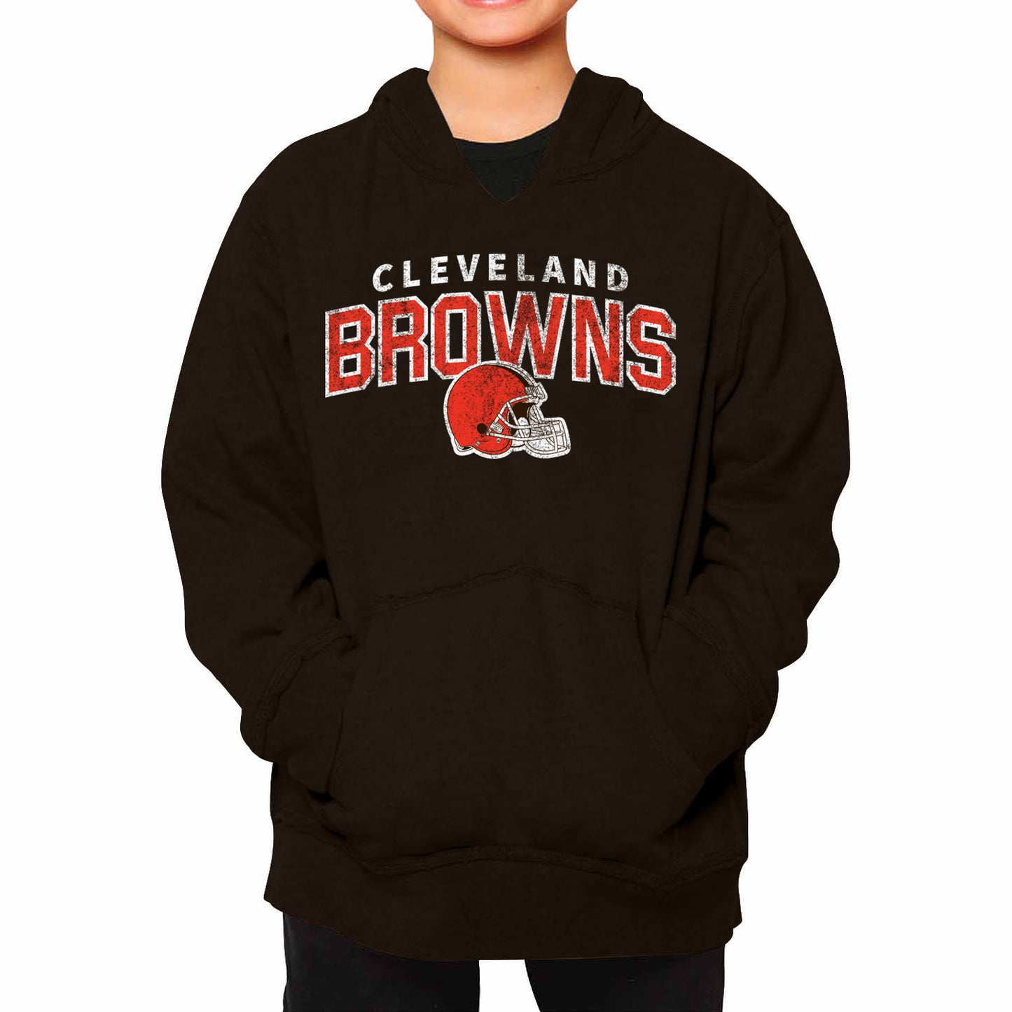 Cleveland Browns NFL Youth Starting Fresh Hoodie- Pro Football Sweatshirt for Boys and Girls - Black Heather