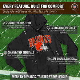 Cleveland Browns NFL Adult Unisex All Star Soft Fleece Hooded Sweatshirt - Black Heather