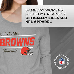 Cleveland Browns NFL Womens Crew Neck Light Weight - Sport Gray