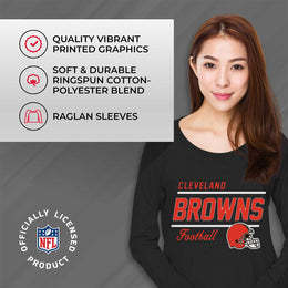 Cleveland Browns NFL Womens Crew Neck Light Weight - Black