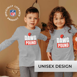 Cleveland Browns NFL Youth Team Slogan crewneck Sweatshirt - Gray