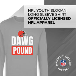 Cleveland Browns NFL Youth Team Slogan crewneck Sweatshirt - Gray