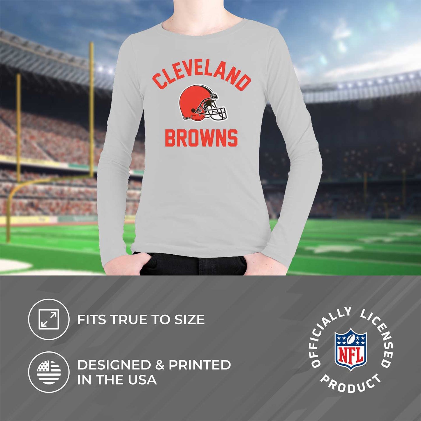 Cleveland Browns NFL Gameday Youth Football Long Sleeve Shirt - Gray