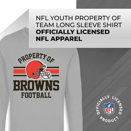 Cleveland Browns NFL Youth Property Of Long Sleeve Lightweight T Shirt - Sport Gray
