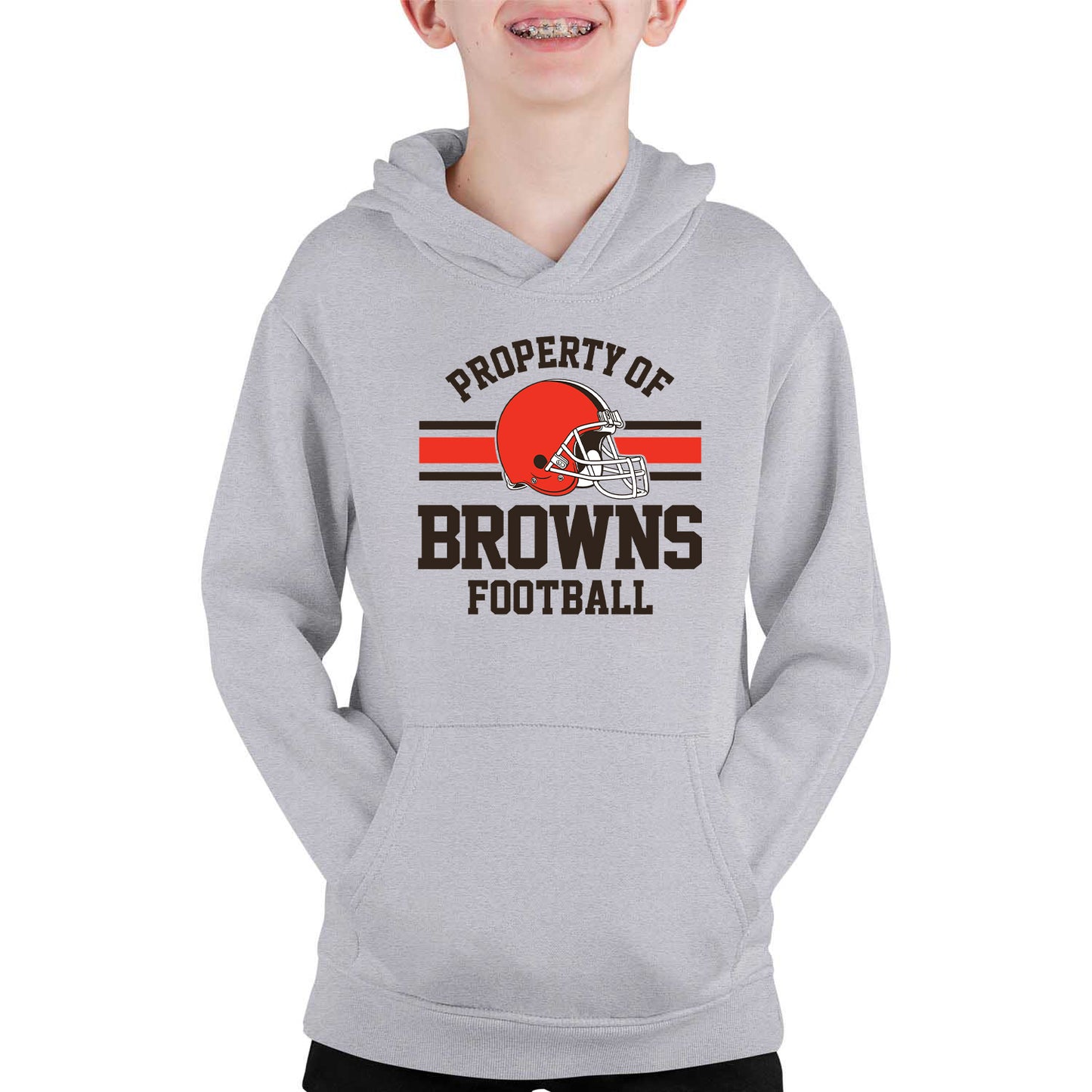 Cleveland Browns NFL Youth Property Of Hooded Sweatshirt - Sport Gray