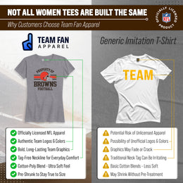 Cleveland Browns NFL Womens Short Sleeve Property of Tshirt - Gray