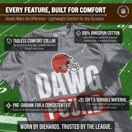 Cleveland Browns NFL Adult Team Slogan Unisex T-Shirt - Sport Gray