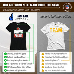 Cleveland Browns NFL Womens Team Slogan Short Sleeve Tshirt - Black
