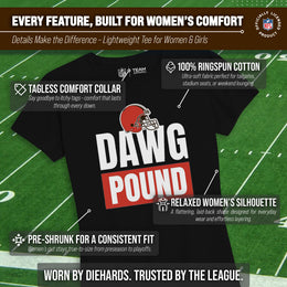Cleveland Browns NFL Womens Team Slogan Short Sleeve Tshirt - Black