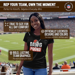 Cleveland Browns NFL Womens Team Slogan Short Sleeve Tshirt - Black