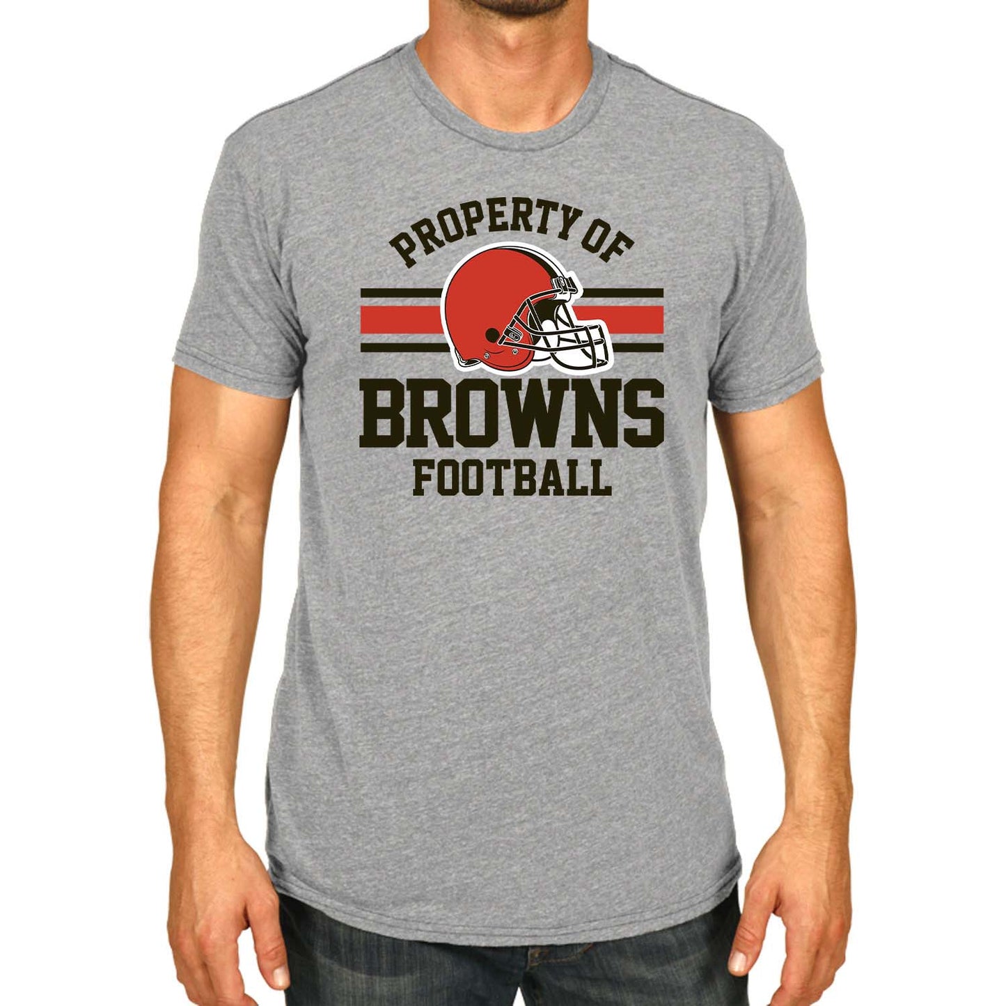 Cleveland Browns NFL Adult Property Of T-Shirt - Sport Gray