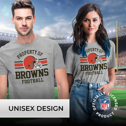 Cleveland Browns NFL Adult Property Of T-Shirt - Sport Gray