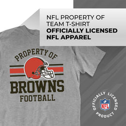 Cleveland Browns NFL Adult Property Of T-Shirt - Sport Gray