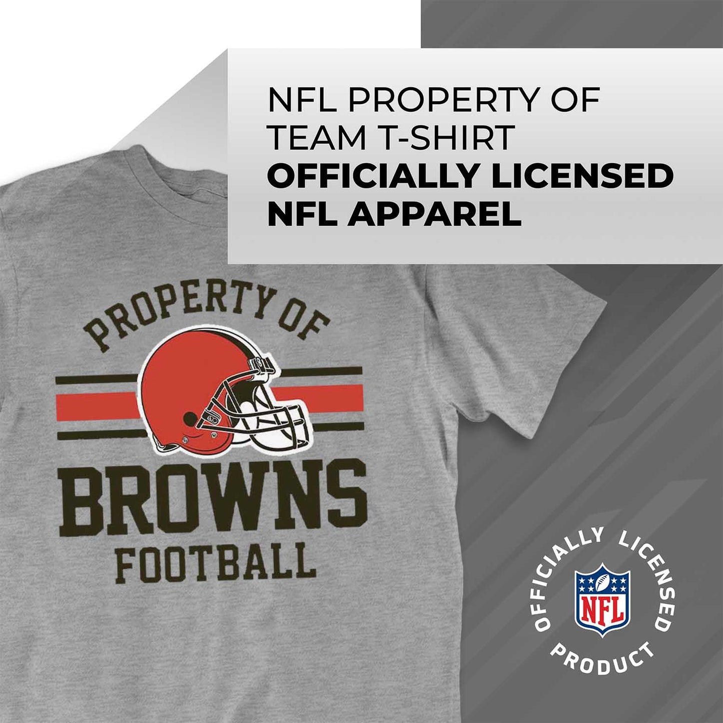 Cleveland Browns NFL Adult Property Of T-Shirt - Sport Gray