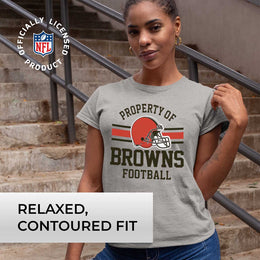 Cleveland Browns NFL Women's Property Of Lightweight Plus Size T-Shirt - Sport Gray