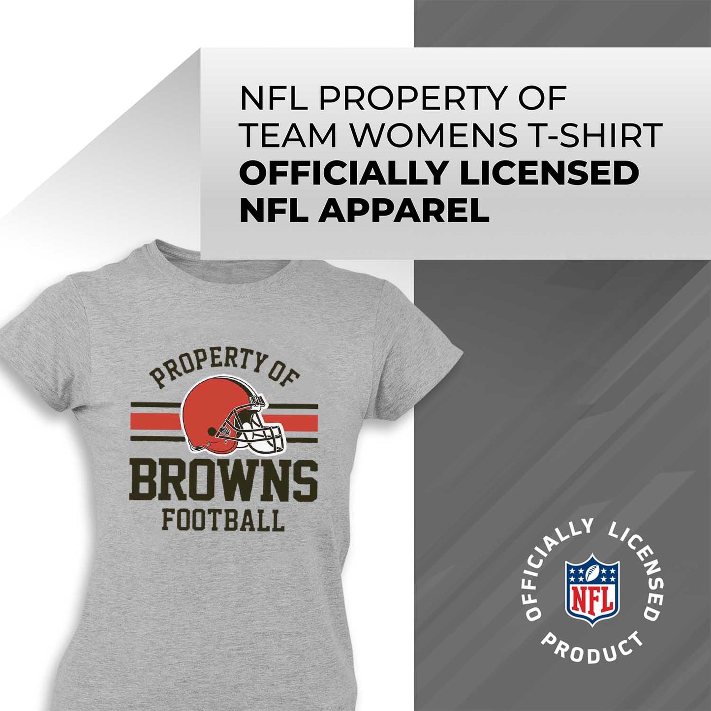 Cleveland Browns NFL Women's Property Of Lightweight Plus Size T-Shirt - Sport Gray