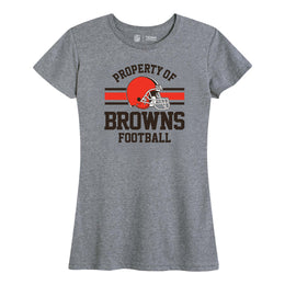 Cleveland Browns NFL Womens Short Sleeve Property of Tshirt - Gray