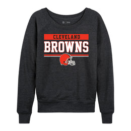 Cleveland Browns NFL Womens Team Block French Terry Slouchy Top - Charcoal