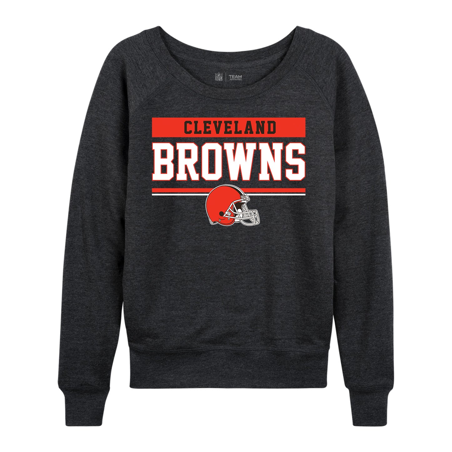 Cleveland Browns NFL Womens Team Block French Terry Slouchy Top - Charcoal
