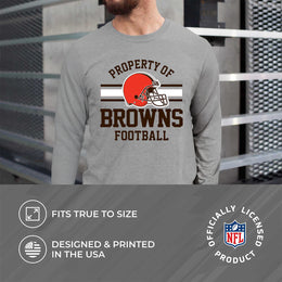 Cleveland Browns NFL Adult Property Of Long SleeveT Shirt - Sport Gray