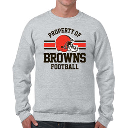 Cleveland Browns NFL Adult Property Of Crewneck Fleece Sweatshirt - Sport Gray