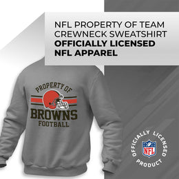 Cleveland Browns NFL Adult Property Of Crewneck Fleece Sweatshirt - Sport Gray