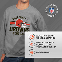 Cleveland Browns NFL Adult Property Of Crewneck Fleece Sweatshirt - Sport Gray