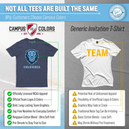 Columbia Lions Collegiate Adult Heathered Cotton Blend T-Shirt - Navy