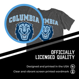 Columbia Lions Campus Colors NCAA Adult Cotton Blend Charcoal Tagless T-Shirt - Charcoal