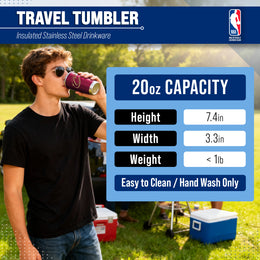 Cleveland Cavaliers NBA Basketball 20oz Stainless Steel Vacuum Insulated Game Day Tumbler with Silicone Grip - Maroon