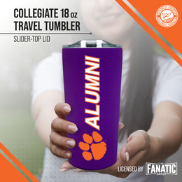Clemson Tigers Collegiate Stainless Steel Travel Tumbler for Alumni - Purple
