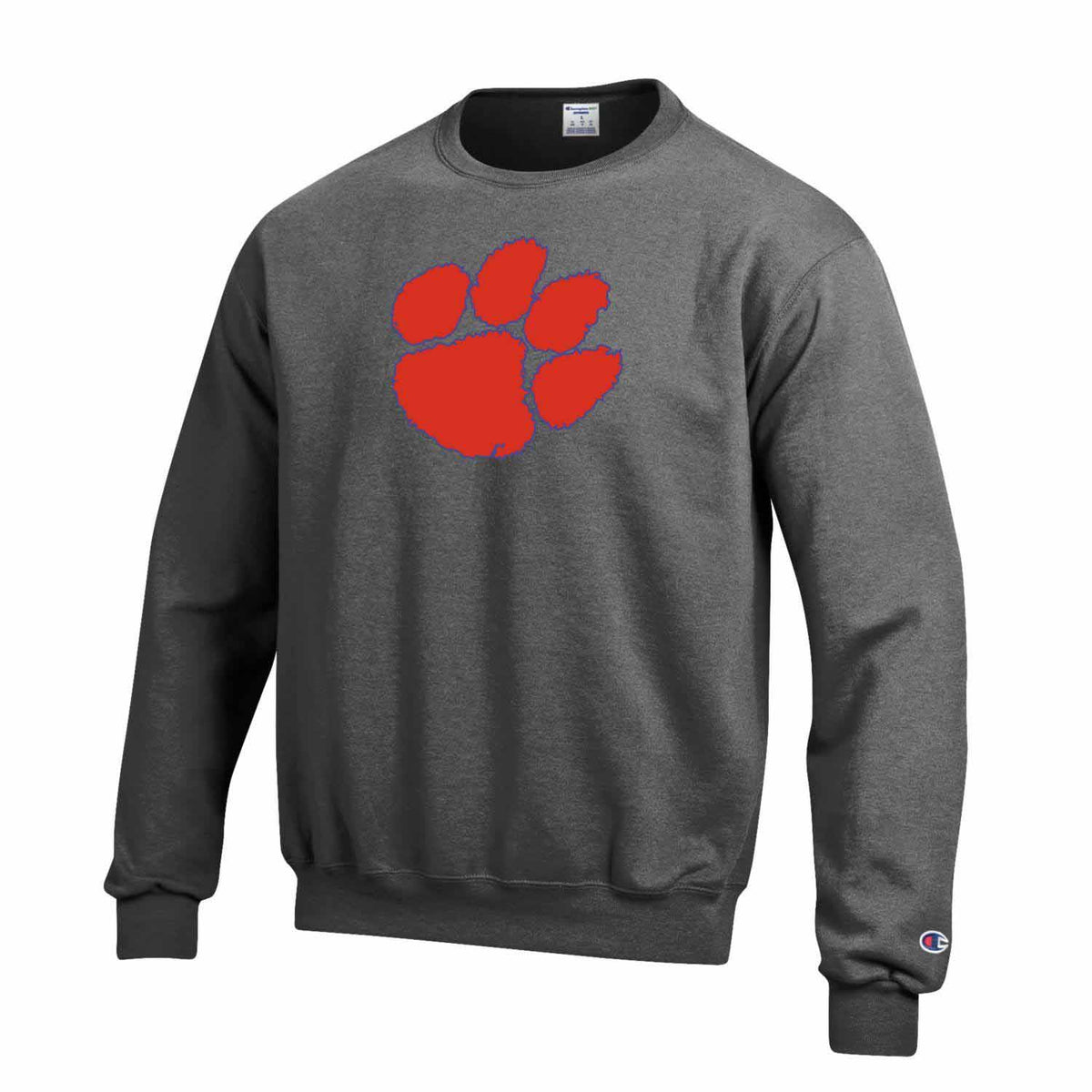 Clemson Tigers Adult Mascot Fleece Crewneck - Charcoal