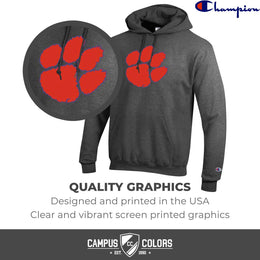 Clemson Tigers Adult Mascot Fleece Hooded Sweatshirt - Charcoal