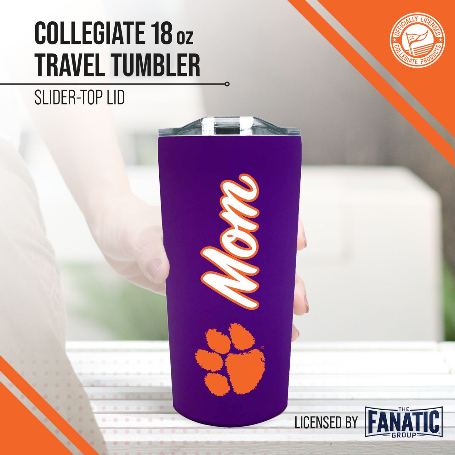 Clemson Tigers NCAA Stainless Steel Travel Tumbler for Mom - Purple