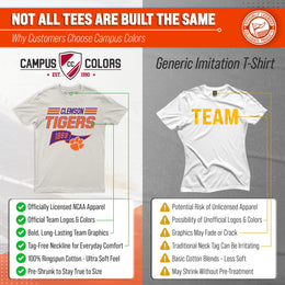 Clemson Tigers NCAA Adult Unisex Varsity Club Pennant T-Shirt Tag-Less - Off White