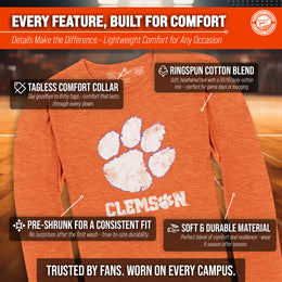 Clemson Tigers NCAA MVP Adult Long-Sleeve Shirt - Orange