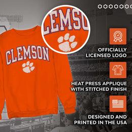 Clemson Tigers Adult Tackle Twill Crewneck - Orange