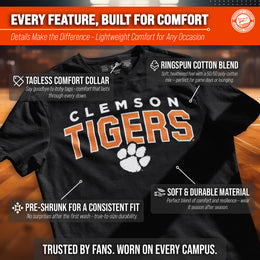 Clemson Tigers NCAA Adult Unisex Starting Fresh T-Shirt - Black Heather