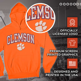 Clemson Tigers NCAA Adult Tackle Twill Hooded Sweatshirt - Orange
