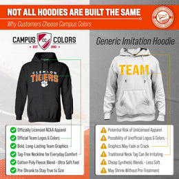 Clemson Tigers NCAA Adult Unisex Starting Fresh Heathered Hooded Fleece Sweatshirt - Black Heather