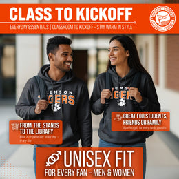 Clemson Tigers NCAA Adult Unisex Starting Fresh Heathered Hooded Fleece Sweatshirt - Black Heather