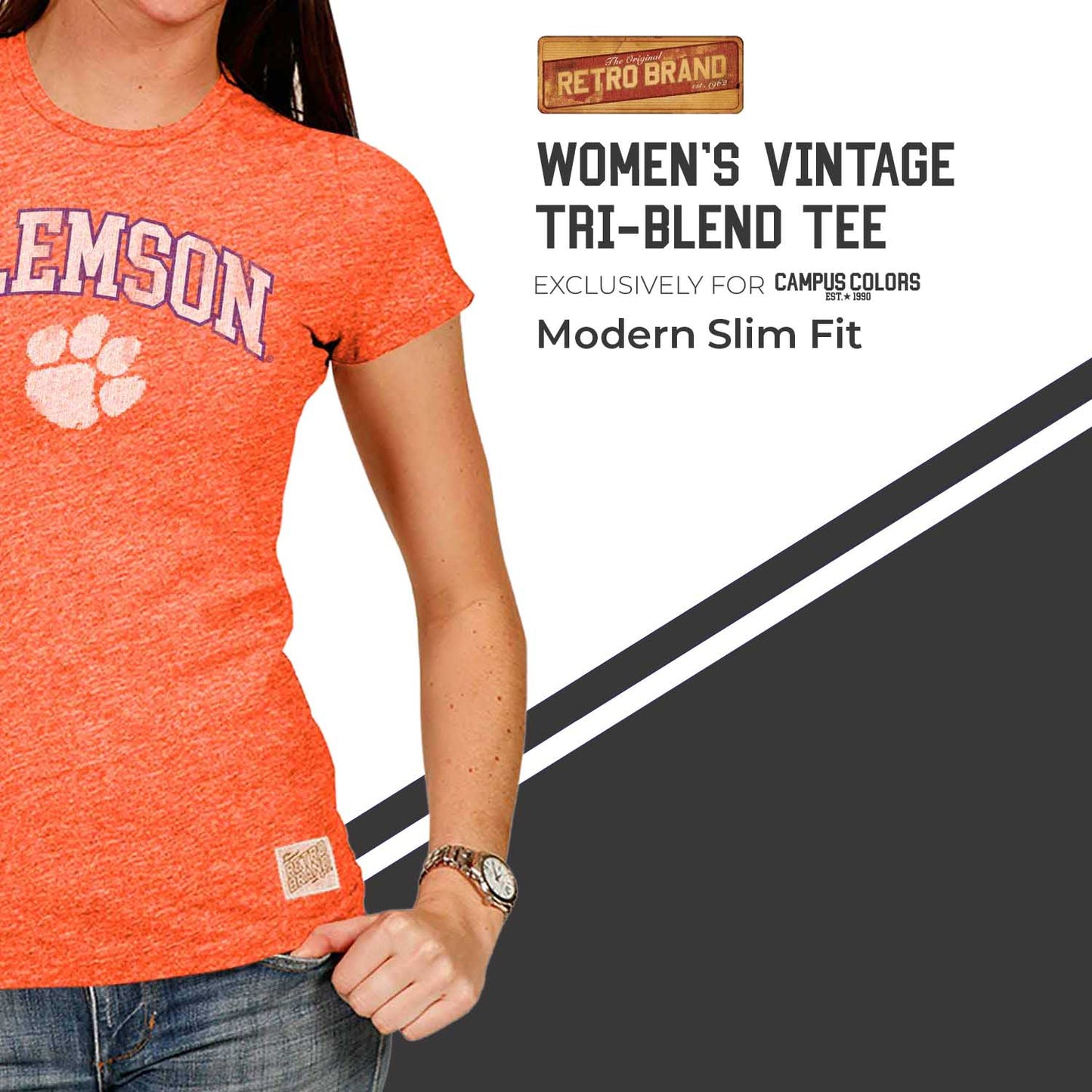 Clemson Tigers University Women's T-Shirt - Orange