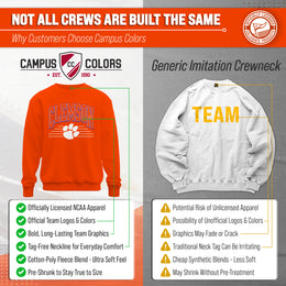 Clemson Tigers NCAA Adult Unisex Overtime Classics Crewneck Fleece Sweatshirt - Orange