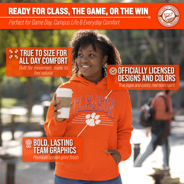 Clemson Tigers NCAA Adult Unisex Overtime Classics Hooded Fleece Sweatshirt - Orange