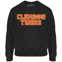 Clemson Tigers NCAA Adult Charcoal Crewneck Fleece Sweatshirt - Charcoal
