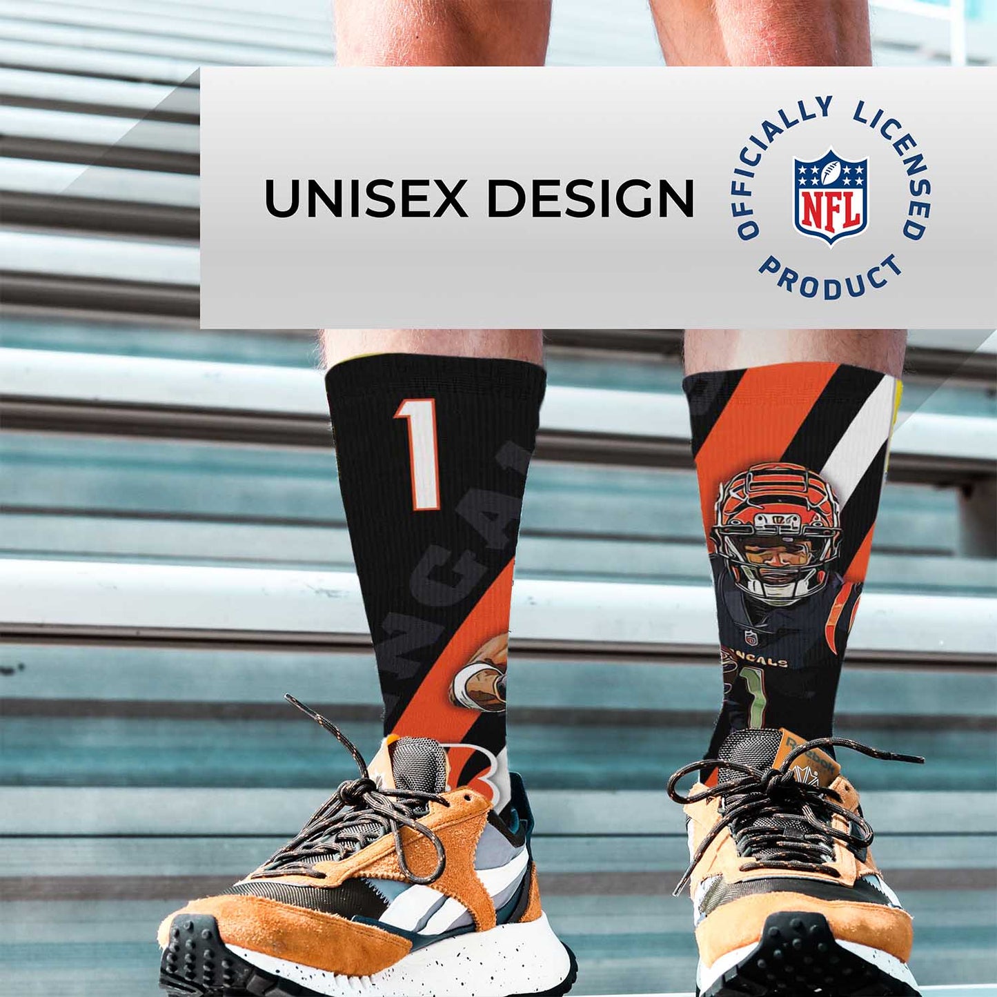 Cincinnati Bengals NFL Adult Player Stripe Sock - Black #1