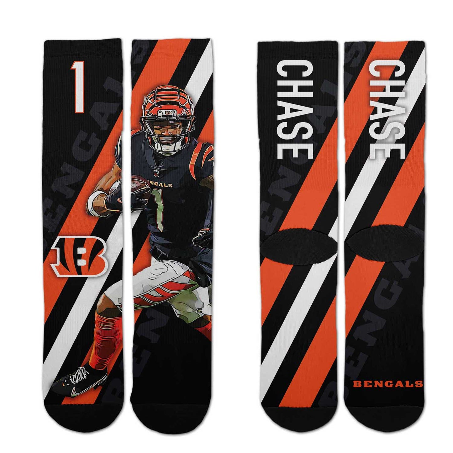 Cincinnati Bengals NFL Adult Player Stripe Sock - Black #1