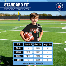Cincinnati Bengals NFL Youth Modern Endzone Football T-Shirt Unisex Tag Free Comfortable - Black