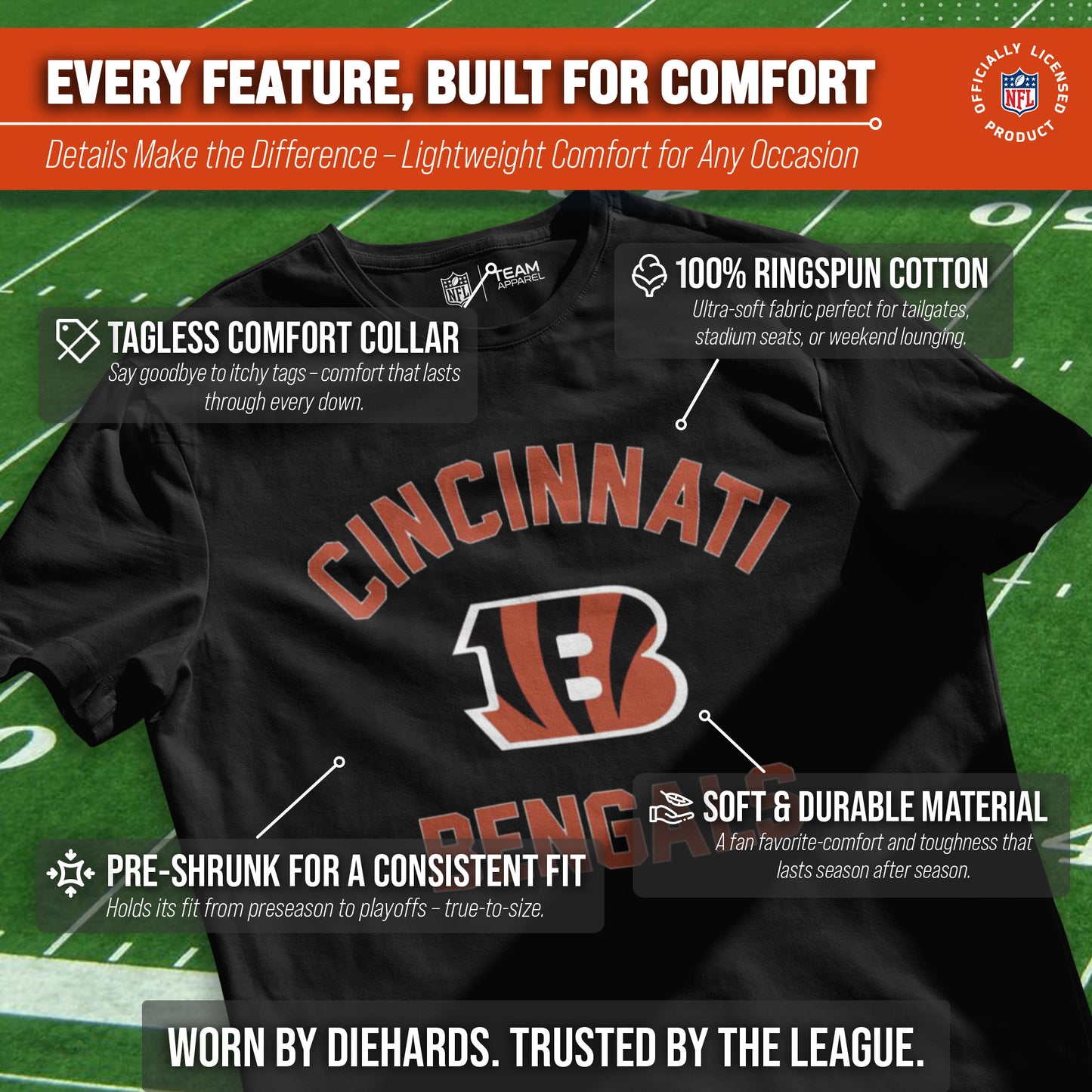 Cincinnati Bengals Team Fan Apparel NFL  Gameday T-Shirt - Black